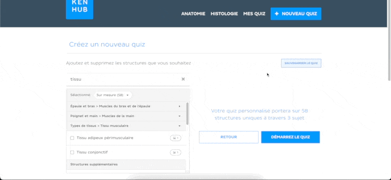 Quiz personnalisé